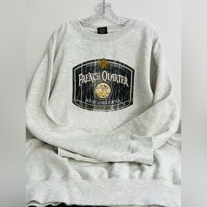 Storm Fleece French Quarter New Orleans Gray Sweatshirt